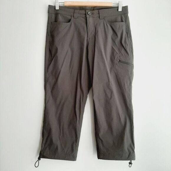 EDDIE BAUER Active Capri Light Casual Cropped Pants Grey Sz 6 - Picture 2 of 12